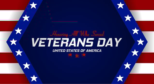 Lettering United States Veterans Day theme. Vector illustration. Suitable for Poster, Banners, background and greeting card.