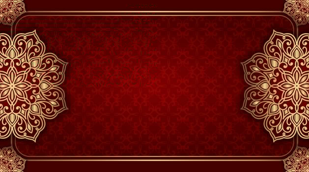 simple background with gold ornament border vector
