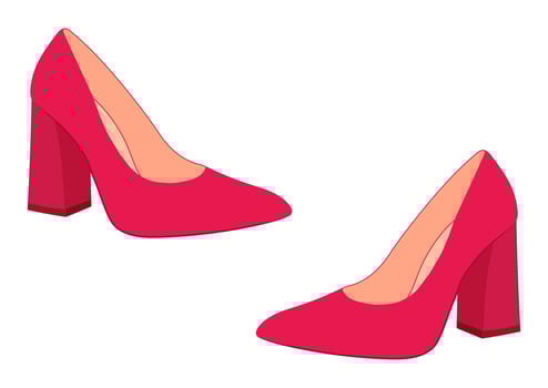 Fashionable women's shoes with heels. Women's shoe model. Stylish accessory. Flat style. vector