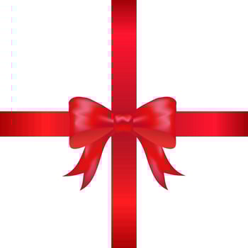 Red holiday ribbon with bow. Christmas background with red ribbon. Holidays gift symbol decorative design element.Vector illustration vector