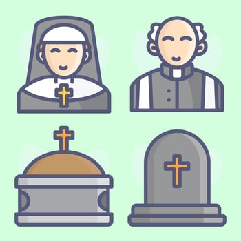 Christian religion praise people worship cross pray holy vector