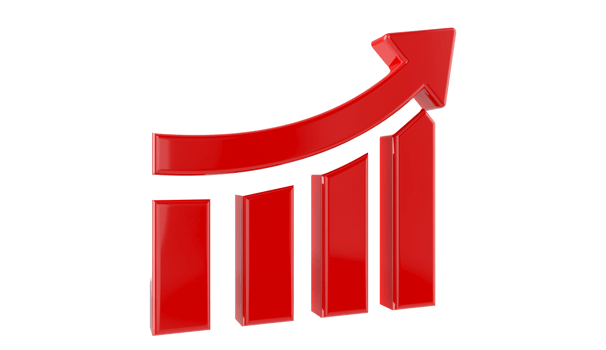 Business chart with arrow Transparent PNG