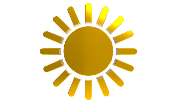 Sun 3D isolated on transparent background png