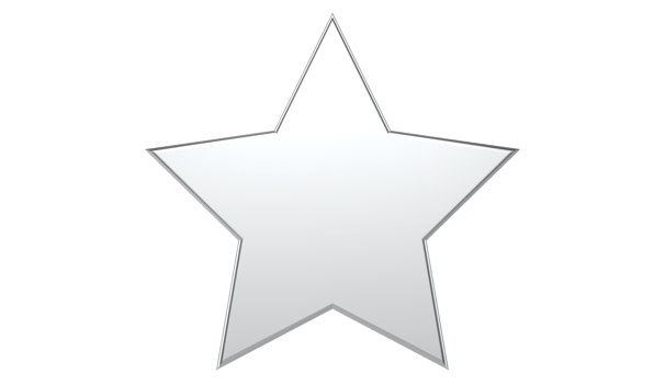3d Star Silver  isolated on Transparent PNG Background