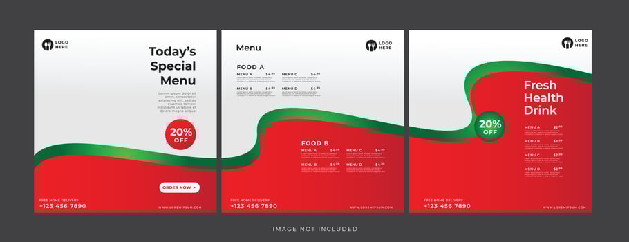 food and drink banner for social media template vector