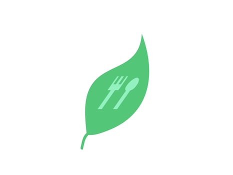 flat design vegetarian food logo vector illustration