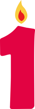 number 1 candle birthday collection png