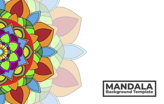 Vector background template with ornamental mandala pattern design, Decorative flower mandala banner with place for texts
