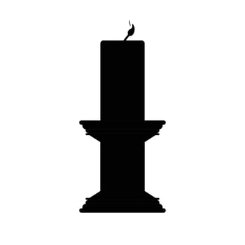 Candlestick Silhouette. Black and White Icon Design Elements on Isolated White Background vector