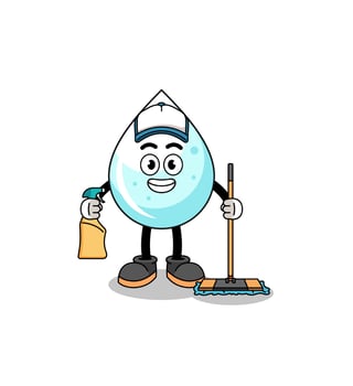 Character mascot of milk drop as a cleaning services vector