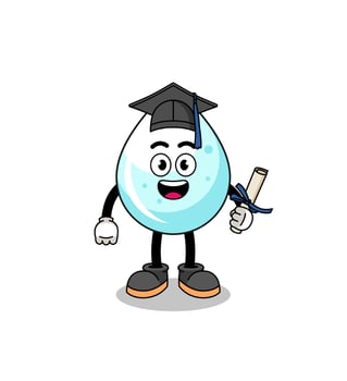 milk drop mascot with graduation pose vector