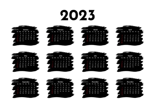 Calendar for 2023 isolated on a white background vector