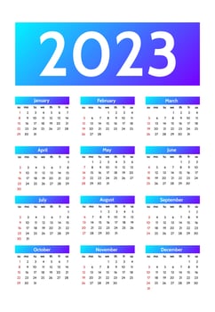Calendar for 2023 isolated on a white background vector