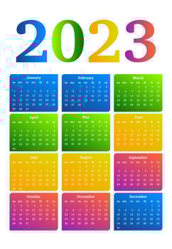 Calendar for 2023 isolated on a white background vector