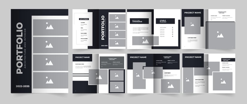 Architecture portfolio or interior design vector