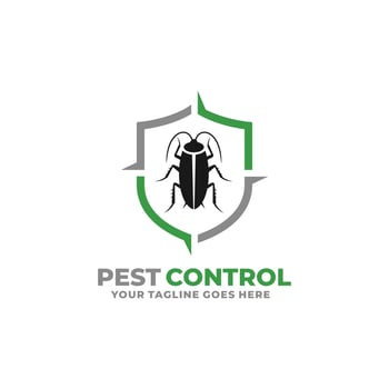 Pest control cockroach logo design vector