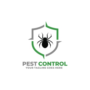 Pest control spider logo design vector