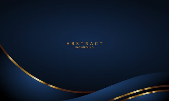 dark blue luxury premium background and gold line. vector