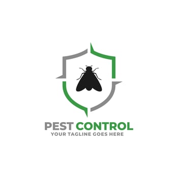 Pest control fly logo design vector