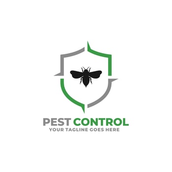 Pest control bee logo design vector