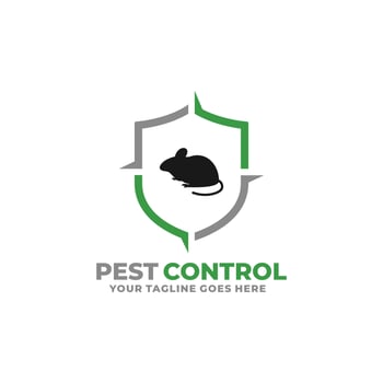 Pest control mouse rat logo design vector