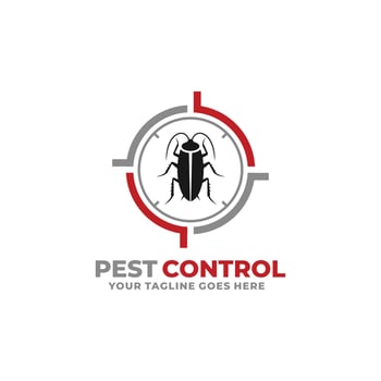 Pest control cockroach logo design vector