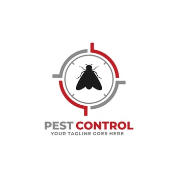 Pest control fly logo design vector