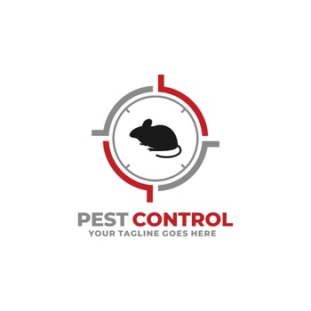 Pest control mouse rat logo design vector