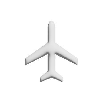 Airplane icon 3d design for application and website presentation png