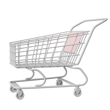 3d Shopping Cart with empty space isolated. concept 3d render illustration png