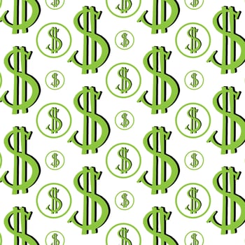 Pattern of the symbols of dollar currency. vector