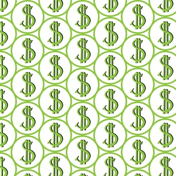 Pattern of the symbols of dollar currency. vector