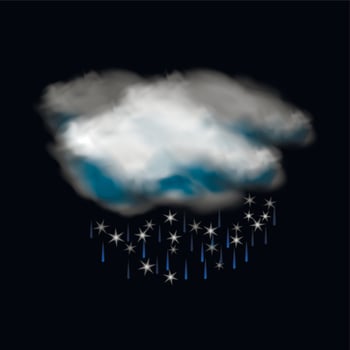 Cloud and rain and snow icon vector