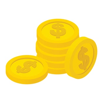 Coins isometric icon vector