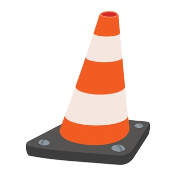 Road traffic orange cartoon cone vector