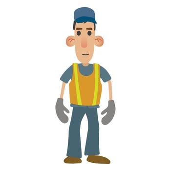 Road worker cartoon vector