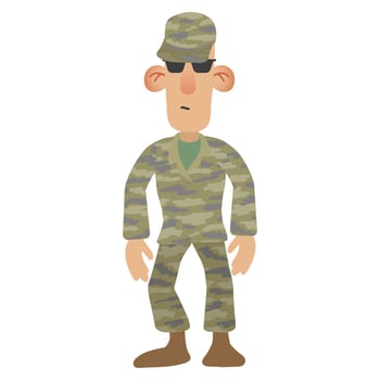Cartoon soldier man vector