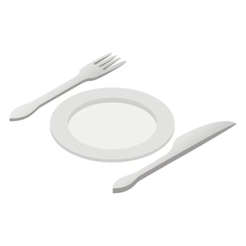 Cutlery isometric 3d icon vector