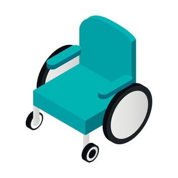 Wheelchair isometric 3d icon vector