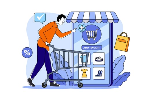 Shopping Online Illustration concept. Flat illustration isolated on white background vector