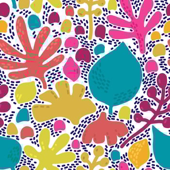 Organic minimalistic seamless pattern. Contemporary floral background. vector