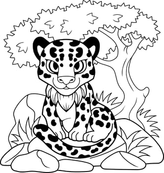 cute cartoon leopard vector