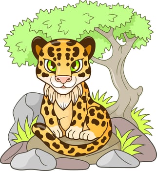 cute cartoon leopard vector
