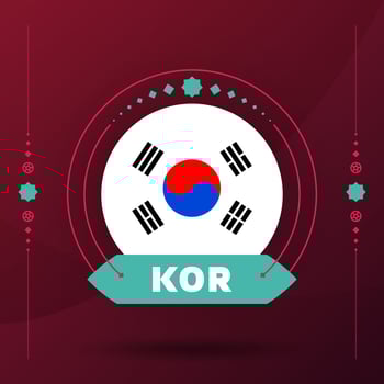 korea republic flag for 2022 football cup tournament. isolated National team flag with geometric elements for 2022 soccer or football Vector illustration