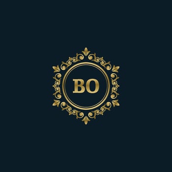 Letter BO logo with Luxury Gold template. Elegance logo vector template.