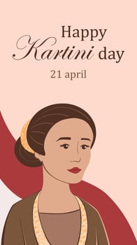 Selamat hari Kartini. Translation Happy Kartini day. vector