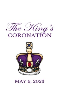 Poster for King Charles III Coronation with British flag vector illustration.