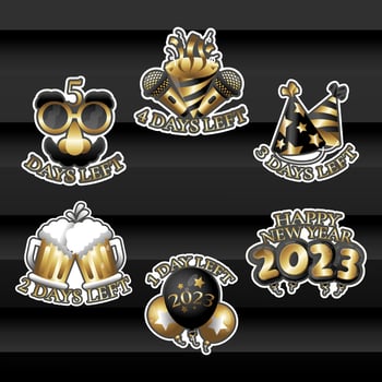 Luxury Countdown New Year Sticker vector