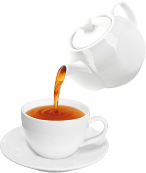 Pouring Tea Cup With Tea Or Coffee. Teapot And Cup pro PNG