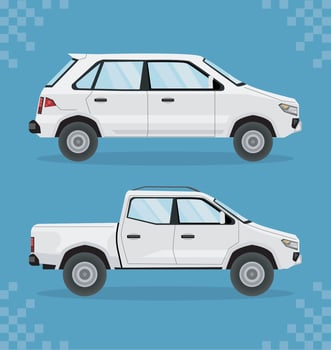 two cars mockup vehicles vector